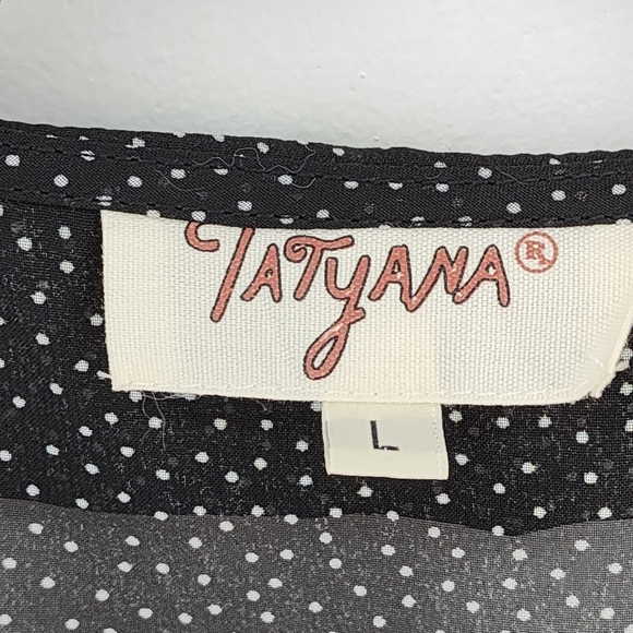 Tatyana Women's Chloe Swiss Dots Button Front Blouse - L - Picture 3 of 6